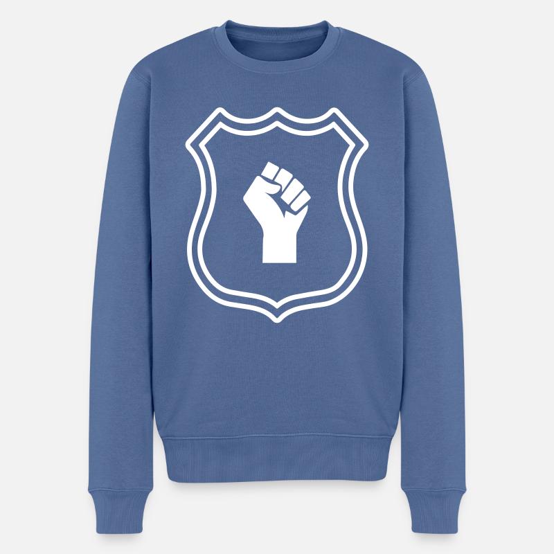 Armoiries de la main - Pull Premium bio Homme - bleu pigeon