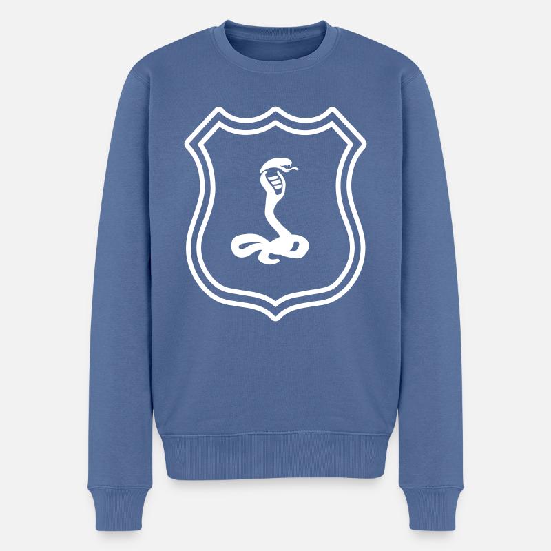 Schlange Wappen Kobra - Männer Premium Bio Pullover - Taubenblau