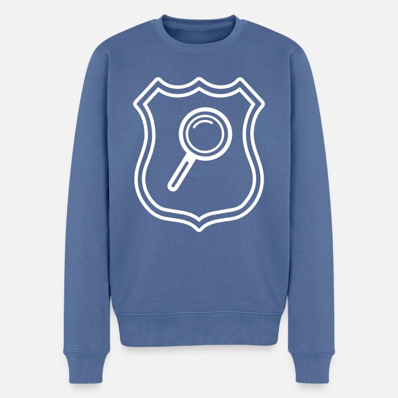 Lupe Wappen - Männer Premium Bio Pullover - Taubenblau