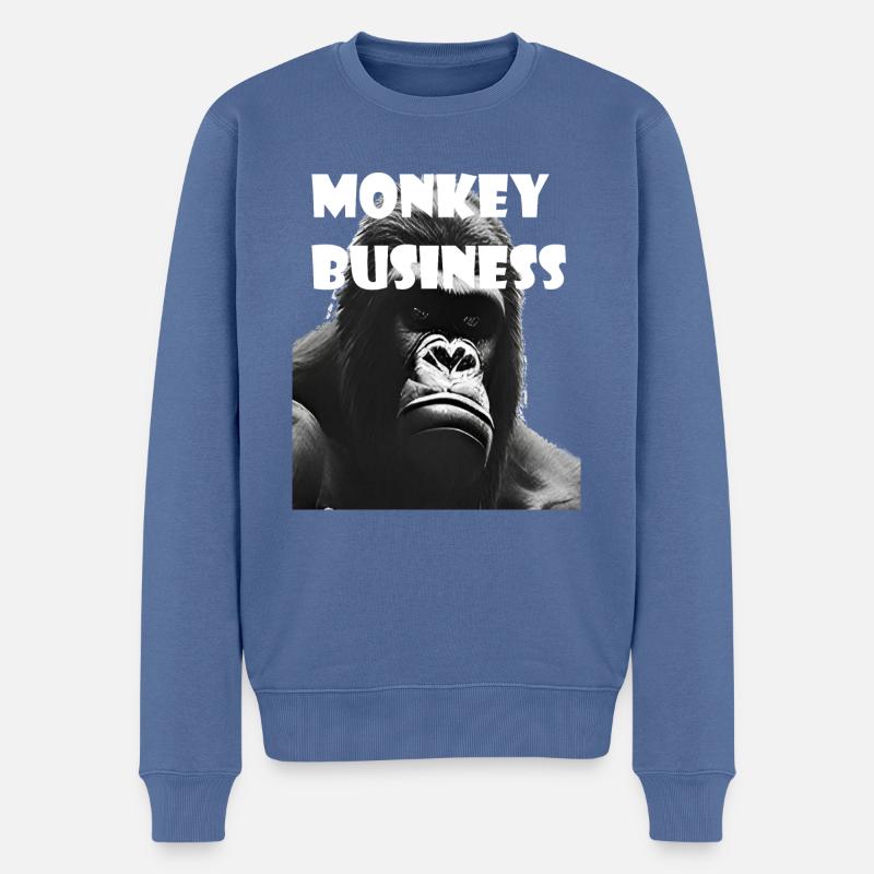 Singeries - Pull Premium bio Homme - bleu pigeon