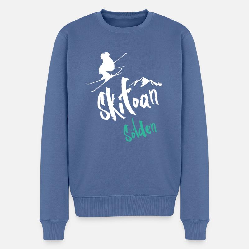Ski Sölden - Pull Premium bio Homme - bleu pigeon