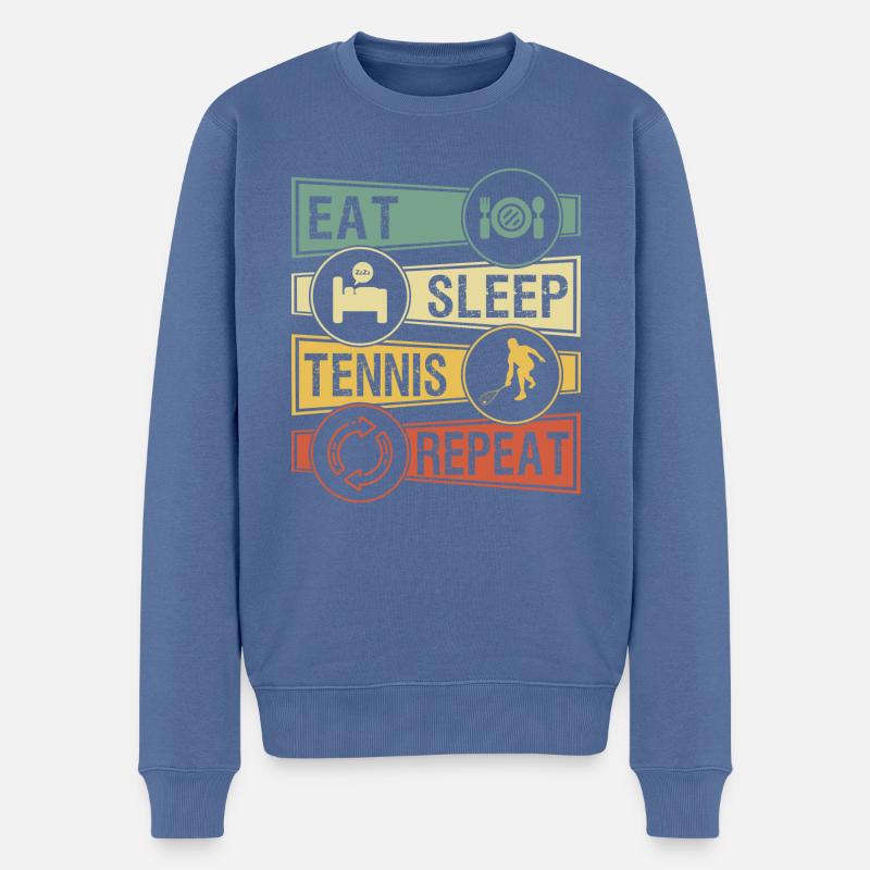 Tennis - Männer Premium Bio Pullover - Taubenblau