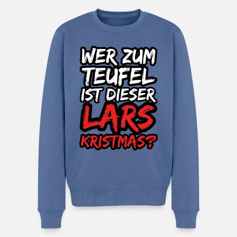 Lars Kristmas - Männer Premium Bio Pullover - Taubenblau