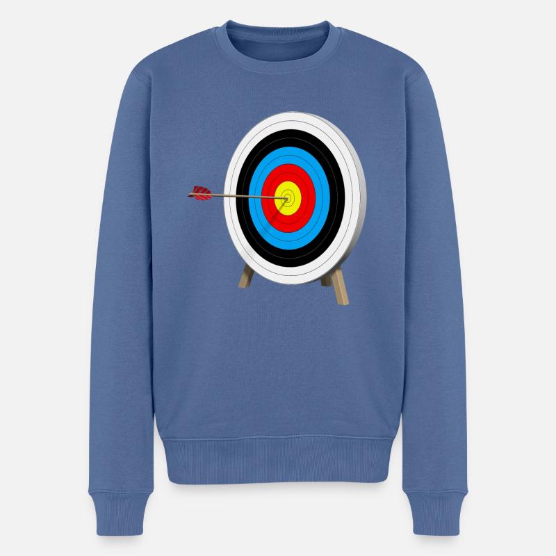 Zielscheibe Treffer - Männer Premium Bio Pullover - Taubenblau