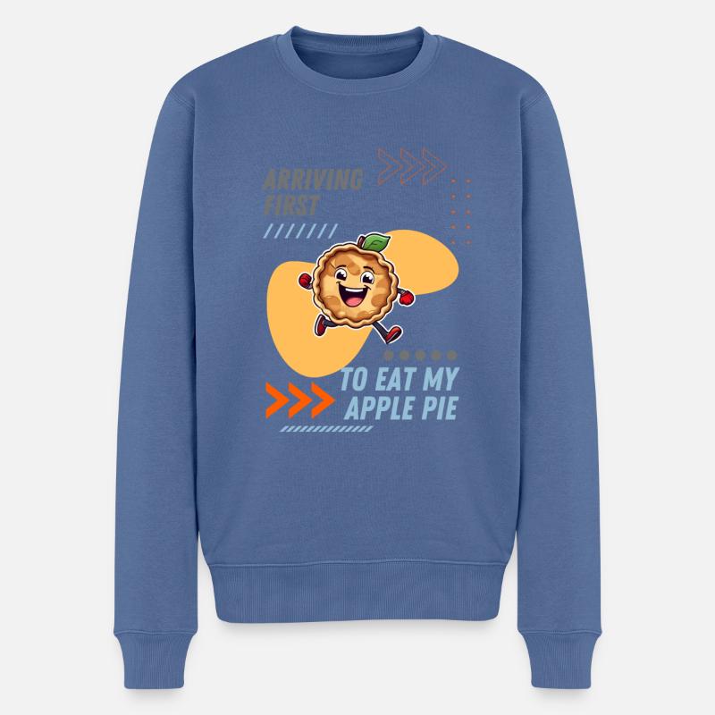 Apfelkuchen-Zeichnung - Männer Premium Bio Pullover - Taubenblau