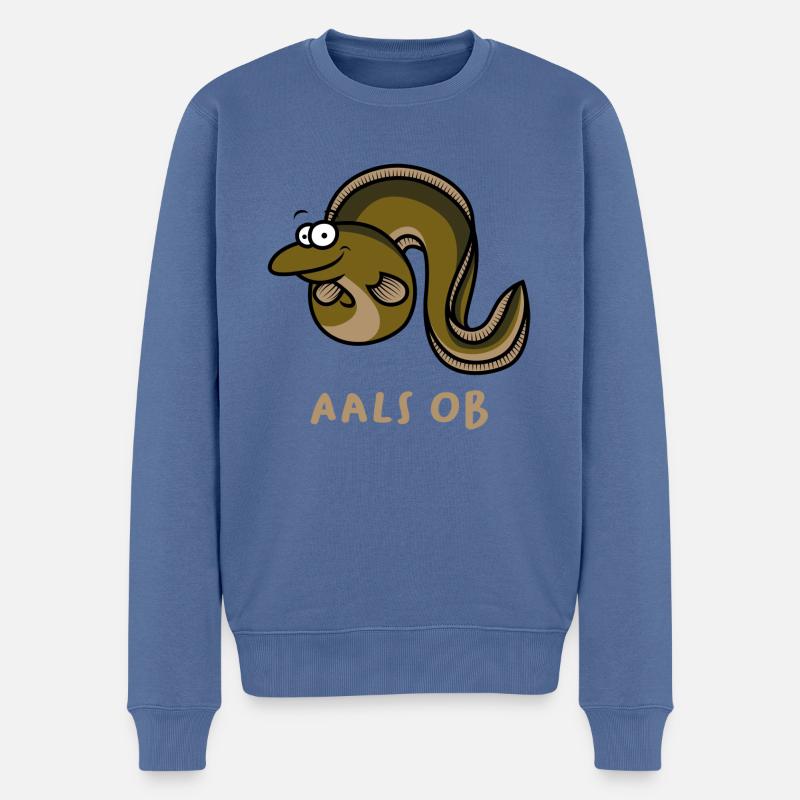 Aal Fisch Angeln Aals ob - Männer Premium Bio Pullover - Taubenblau