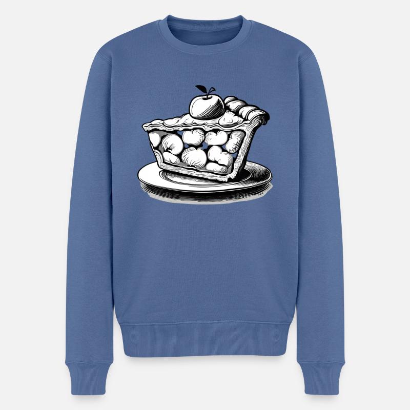 Blasser Apfelkuchen - Männer Premium Bio Pullover - Taubenblau