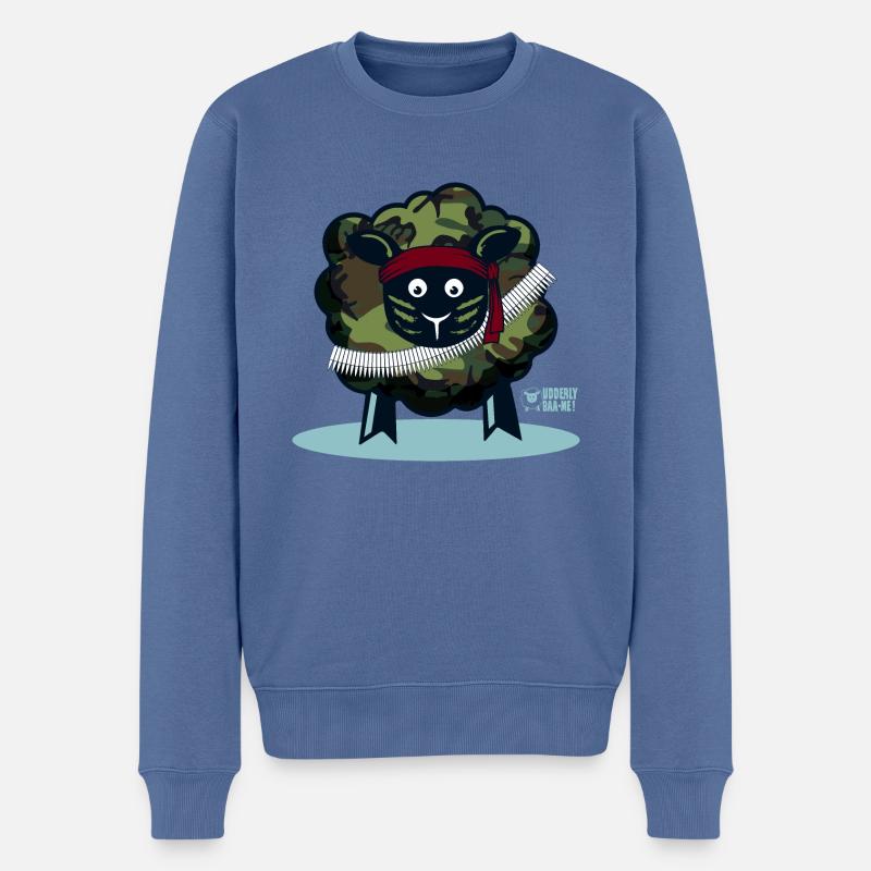 Ewe un soldat ? - Pull Premium bio Homme - bleu pigeon