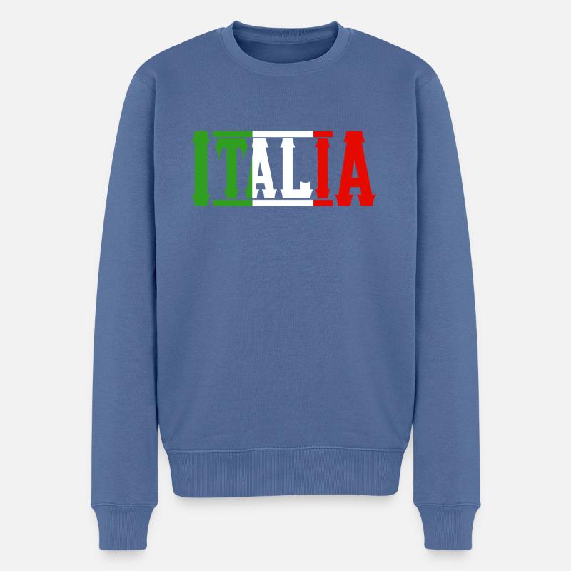 italie - Männer Premium Bio Pullover - Taubenblau