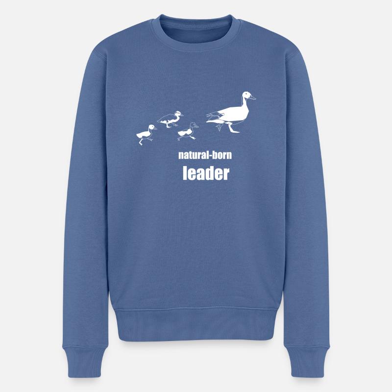 natural-born leader - Männer Premium Bio Pullover - Taubenblau