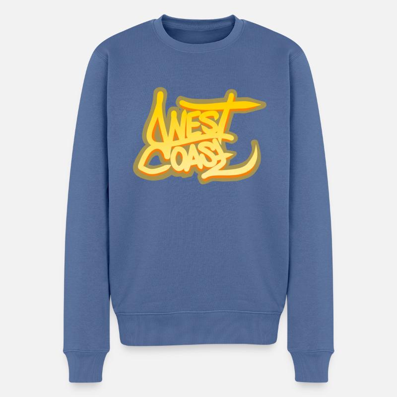West Coast - Männer Premium Bio Pullover - Taubenblau