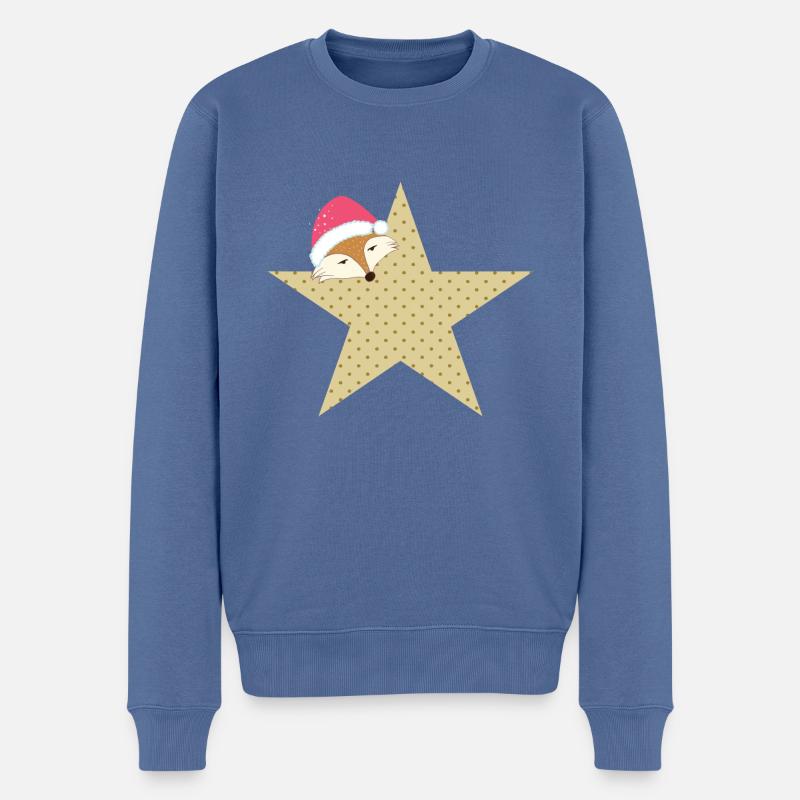Fuchs Stern Weihnachtszeit - Geschenkidee - - Männer Premium Bio Pullover - Taubenblau