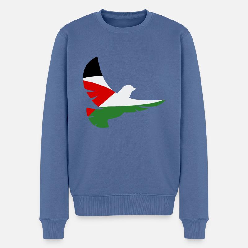 Gaza Taube - Männer Premium Bio Pullover - Taubenblau
