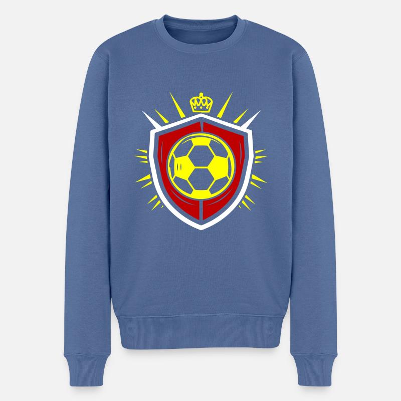 Fussball Logo Mannschaft - Männer Premium Bio Pullover - Taubenblau