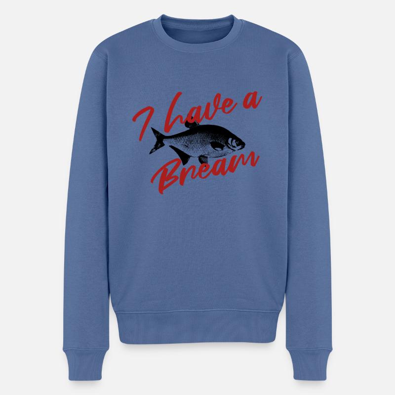Brasse Brachse Blei I have a Bream - Männer Premium Bio Pullover - Taubenblau