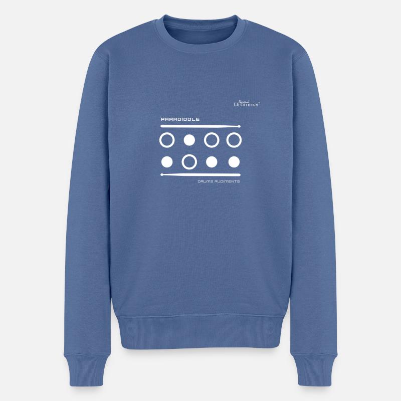 Paradiddle White - Pull Premium bio Homme - bleu pigeon