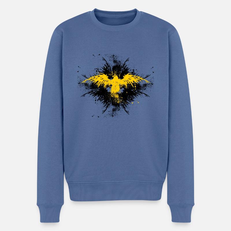 Adler Graffiti - Männer Premium Bio Pullover - Taubenblau