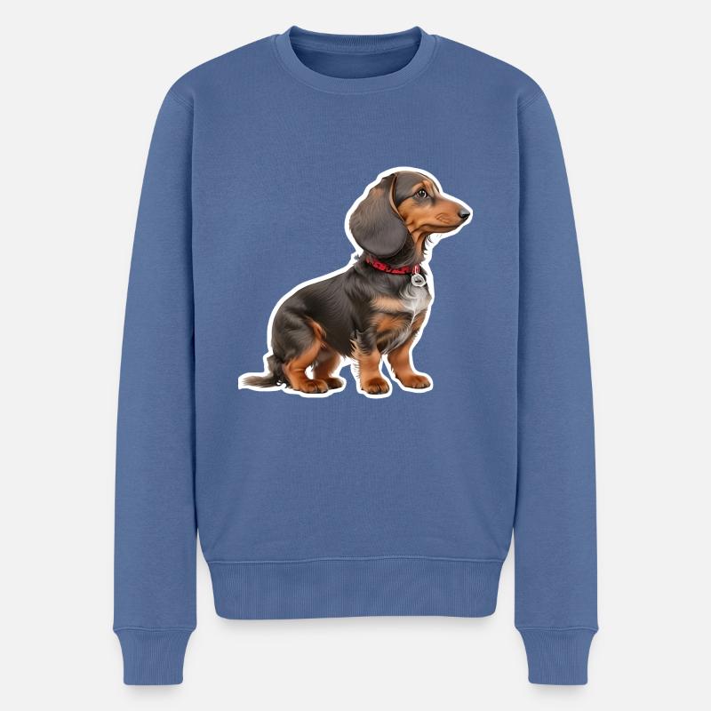 Teckel - Pull Premium bio Homme - bleu pigeon