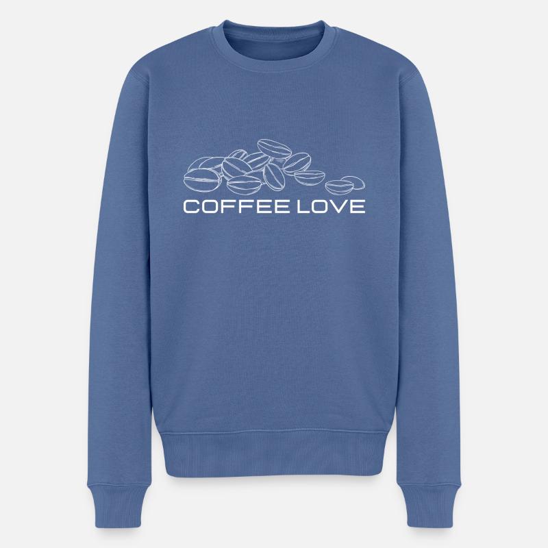 Coffee Love! - Männer Premium Bio Pullover - Taubenblau