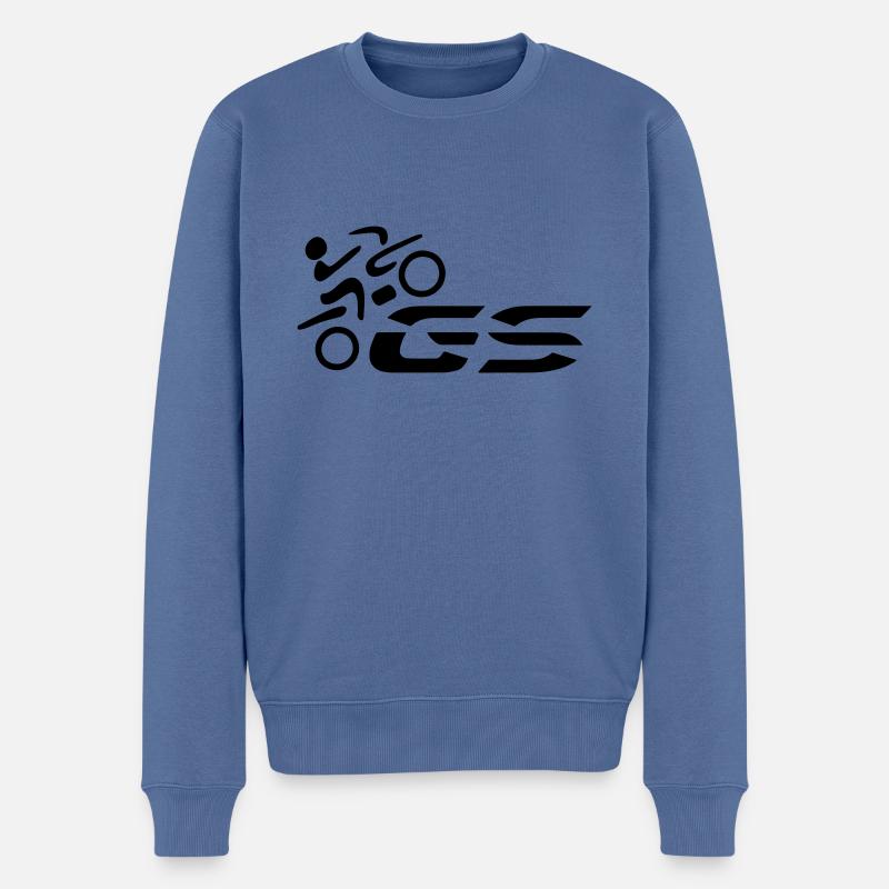 Logo GS-Fahrer Nr. 1 | black - Männer Premium Bio Pullover - Taubenblau