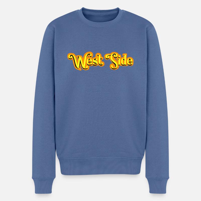 West Side - Männer Premium Bio Pullover - Taubenblau