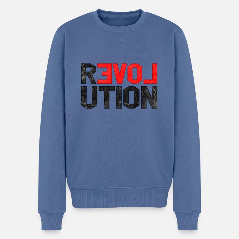 Révolution - Pull Premium bio Homme - bleu pigeon