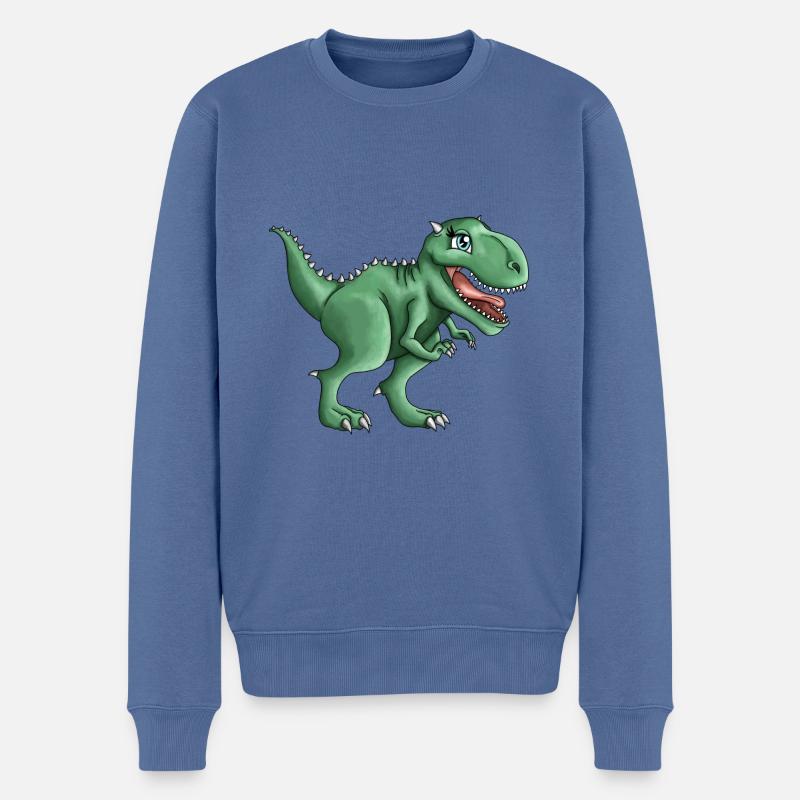 T-rex Tyrannosaurus Rex Dino Illustration - Männer Premium Bio Pullover - Taubenblau