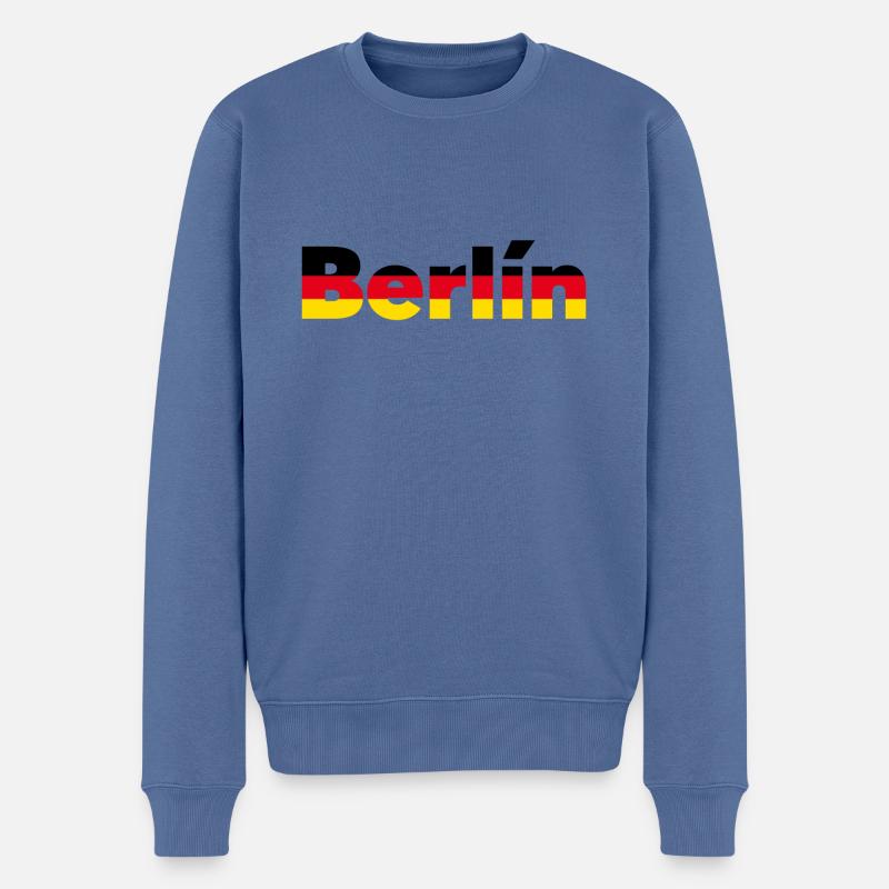 Berlin (Berlin) - Männer Premium Bio Pullover - Taubenblau