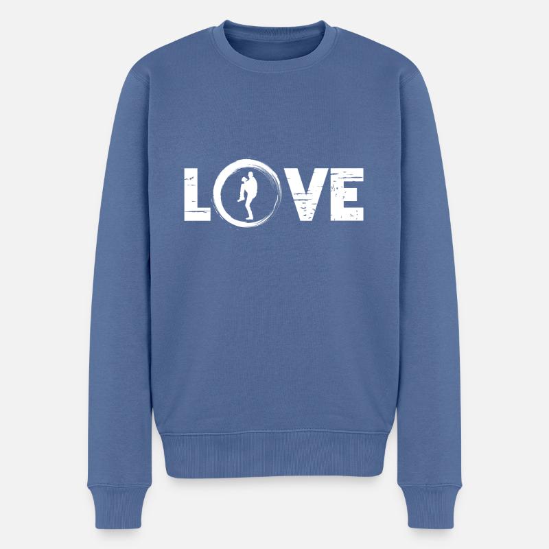 Sporty Hobby Leidenschaft Baseball - Männer Premium Bio Pullover - Taubenblau