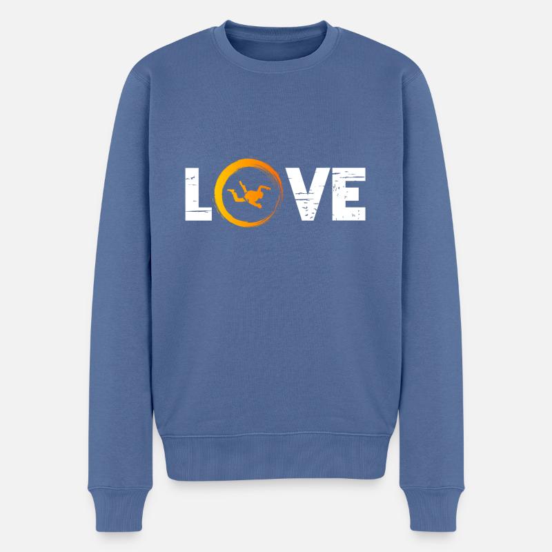 Sporty Hobby Leidenschaft Fallschirmspringen - Männer Premium Bio Pullover - Taubenblau
