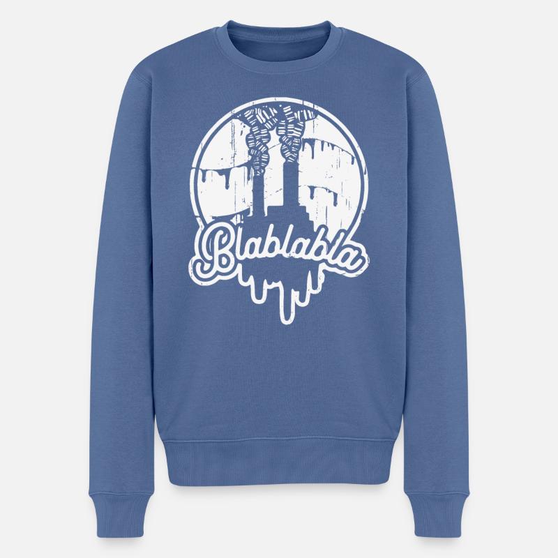 Blabla - Männer Premium Bio Pullover - Taubenblau