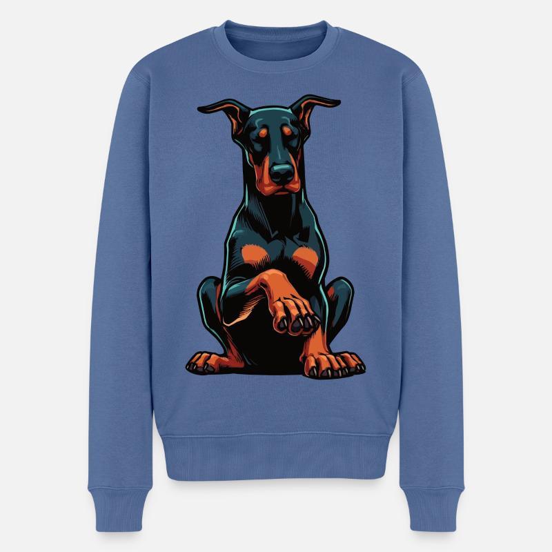 Doberman Doberman Propriétaire Doberman Lovers - Pull Premium bio Homme - bleu pigeon