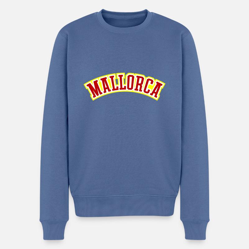Lettrage de Majorque - Pull Premium bio Homme - bleu pigeon
