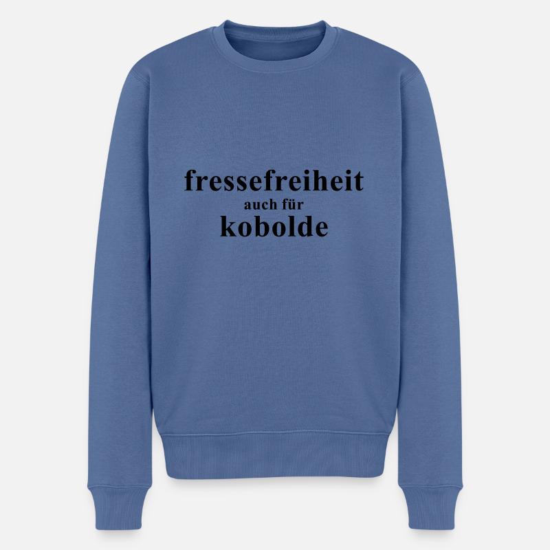Fressefreiheit auch für Kobolde - Männer Premium Bio Pullover - Taubenblau