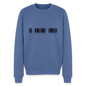 code - Men's Premium Organic Jumper - stone blue - Front - Nico (187cm)
