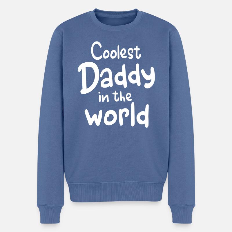 Coolster Vater bester Papa der Welt Geschenk cool - Männer Premium Bio Pullover - Taubenblau