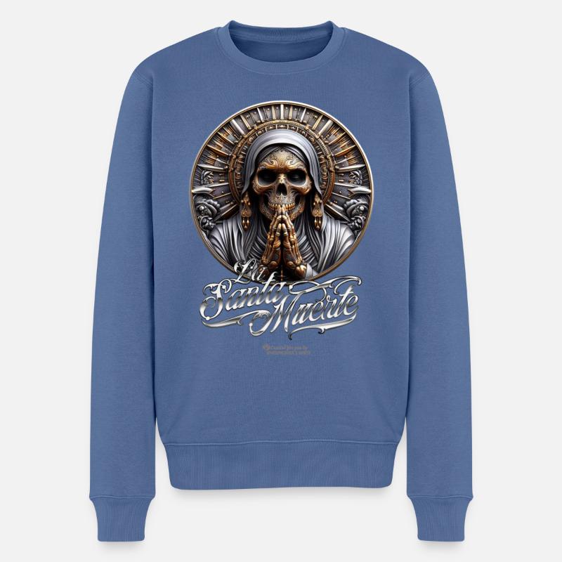 La Santa Muerte - Pull Premium bio Homme - bleu pigeon