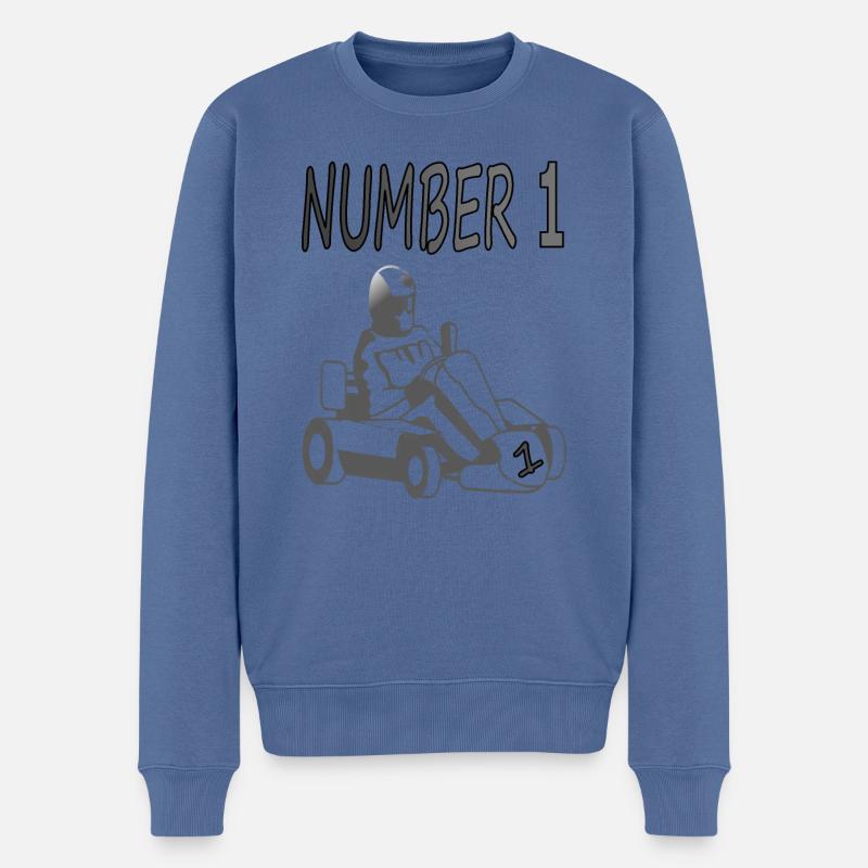 Karting Kart fahren Kartfahrer Autorennen Geschenk - Männer Premium Bio Pullover - Taubenblau