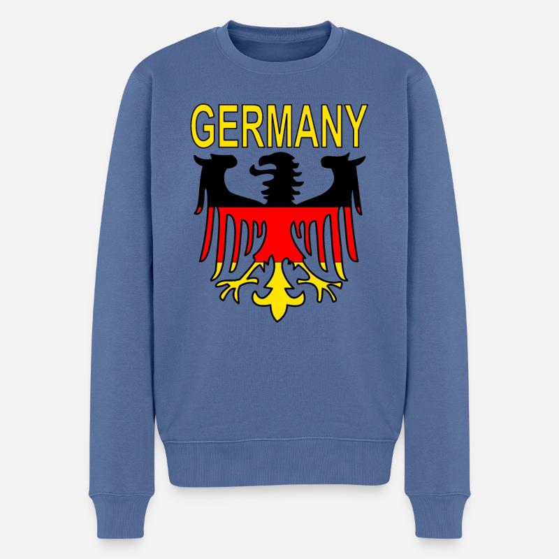 Deutschland Deutsche Flagge Deutscher Geschenkidee - Männer Premium Bio Pullover - Taubenblau