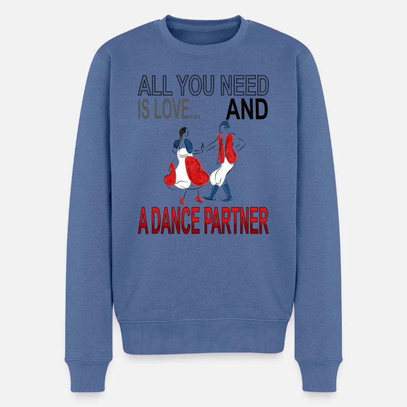 Tanzpartner - Männer Premium Bio Pullover - Taubenblau