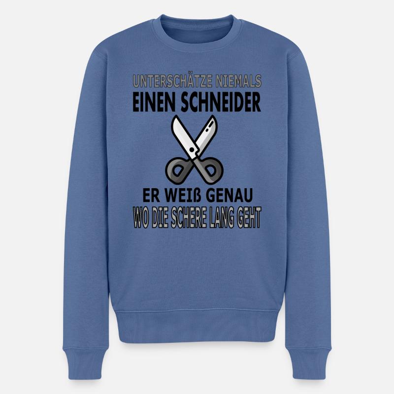 Schneider Nähen Nadel Fadel Näherin Geschenkidee - Männer Premium Bio Pullover - Taubenblau