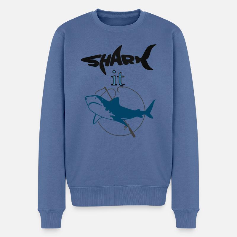 Gefährlicher Hai Fisch Meeresfisch Geschenkidee - Pull Premium bio Homme - bleu pigeon