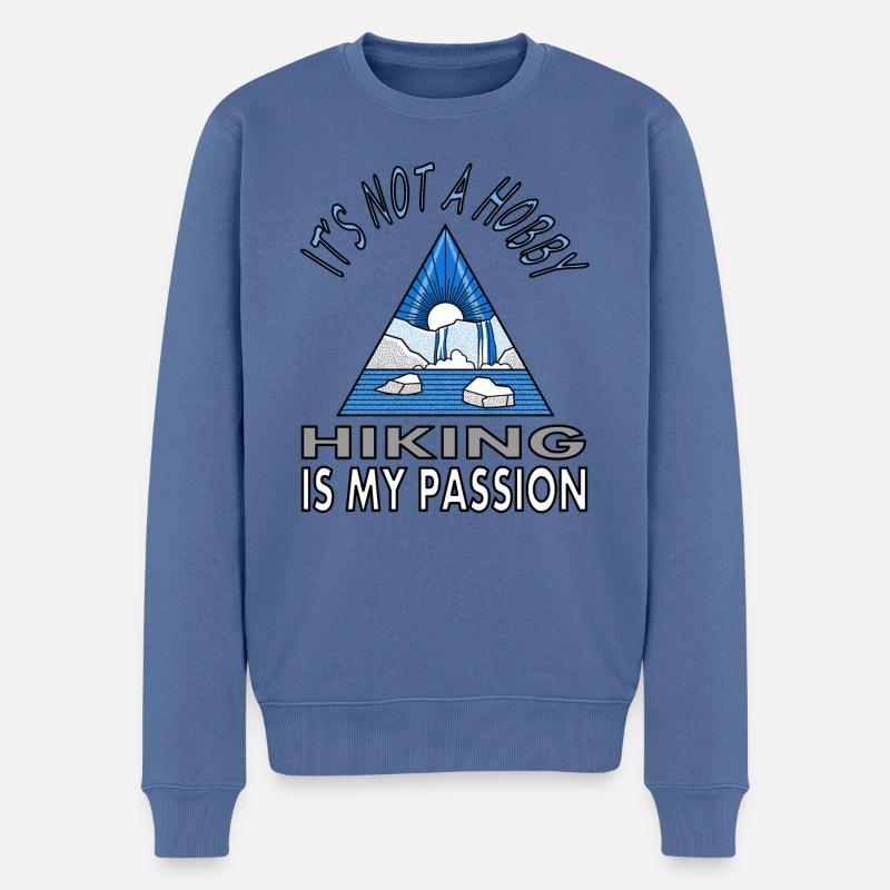 Bergsteiger wandern Wanderung Kletterer Geschenk - Männer Premium Bio Pullover - Taubenblau