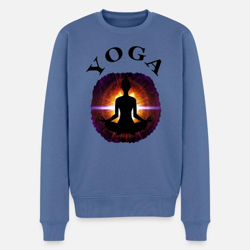 ich liebe Yoga Entspannung Meditation Geschenkidee - Männer Premium Bio Pullover - Taubenblau
