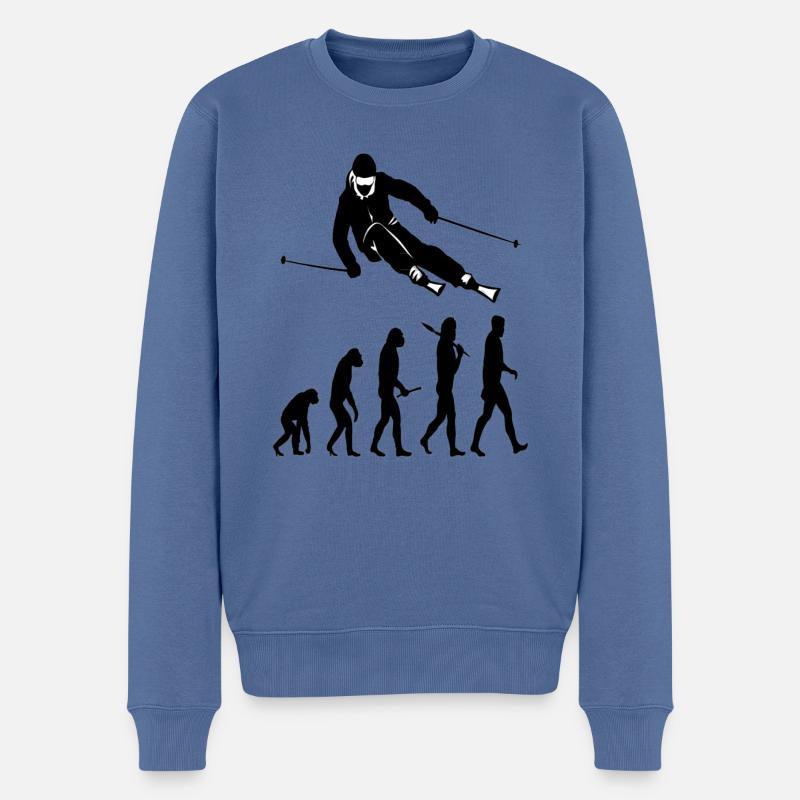 skifahren Skigebiet Homo Sapien Geschenk - Männer Premium Bio Pullover - Taubenblau