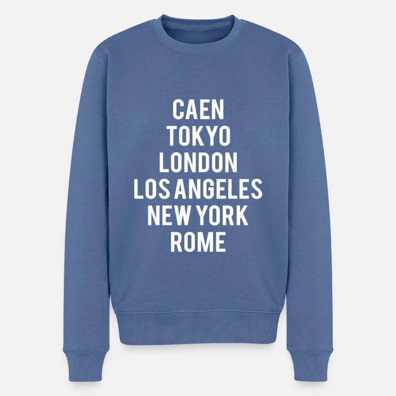 CAEN Tshirt - Édition Limitée - Pull Premium bio Homme - bleu pigeon