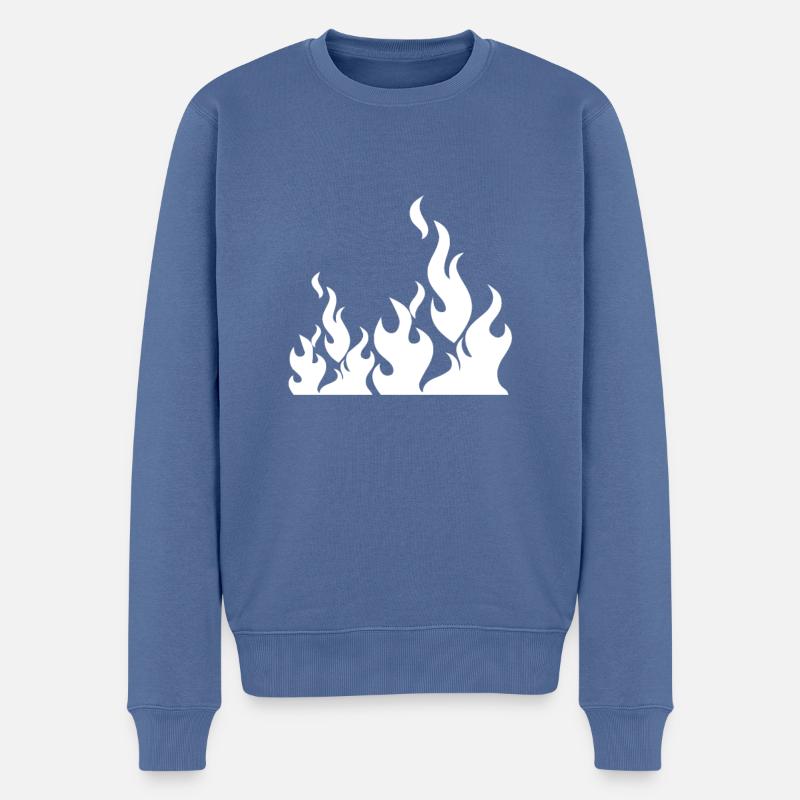 Des flammes incroyablement impressionnantes - Pull Premium bio Homme - bleu pigeon