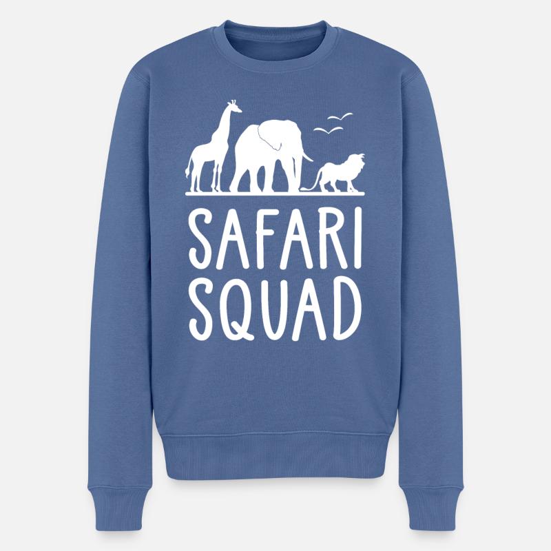 Safari Squad - Männer Premium Bio Pullover - Taubenblau