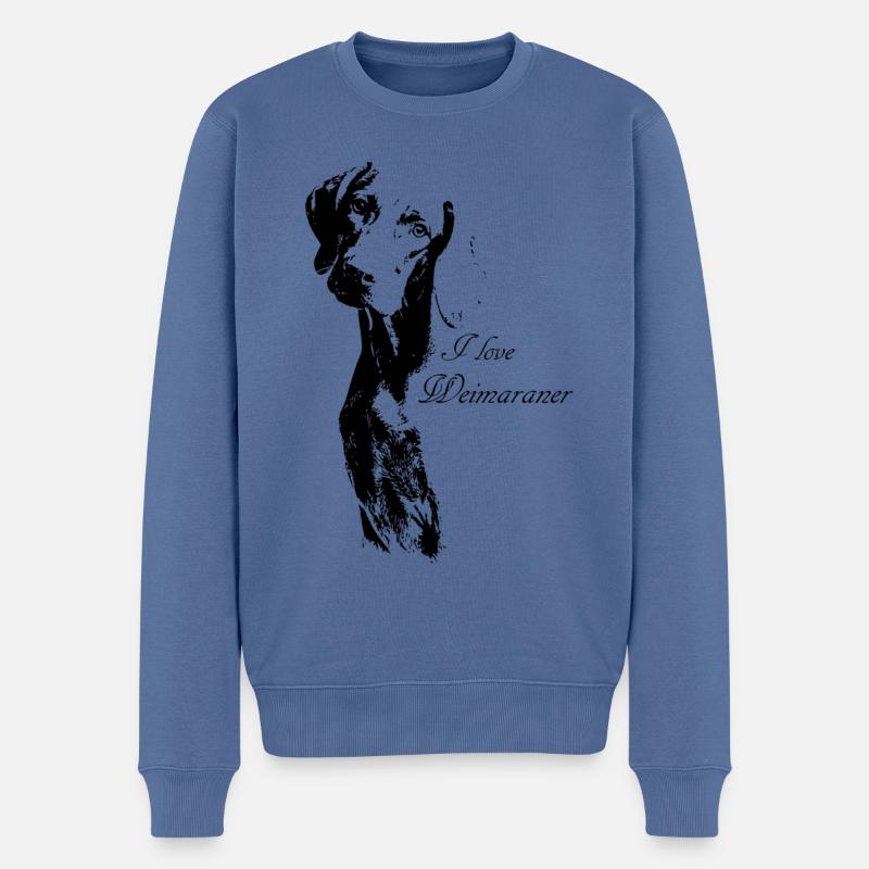 Weimaraner - Männer Premium Bio Pullover - Taubenblau
