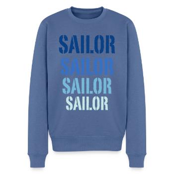 Sailor Sea - Sail boat - Men's Premium Organic Jumper - stone blue - Front - Nico (187cm)